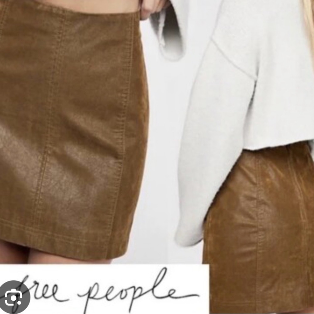 Free People Tan Mini Skirt